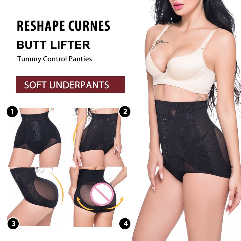 Faja Women Waist Trainer Body Shaper Butt Lifter High Waist Control