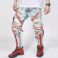 Men trendy street ripped jeans