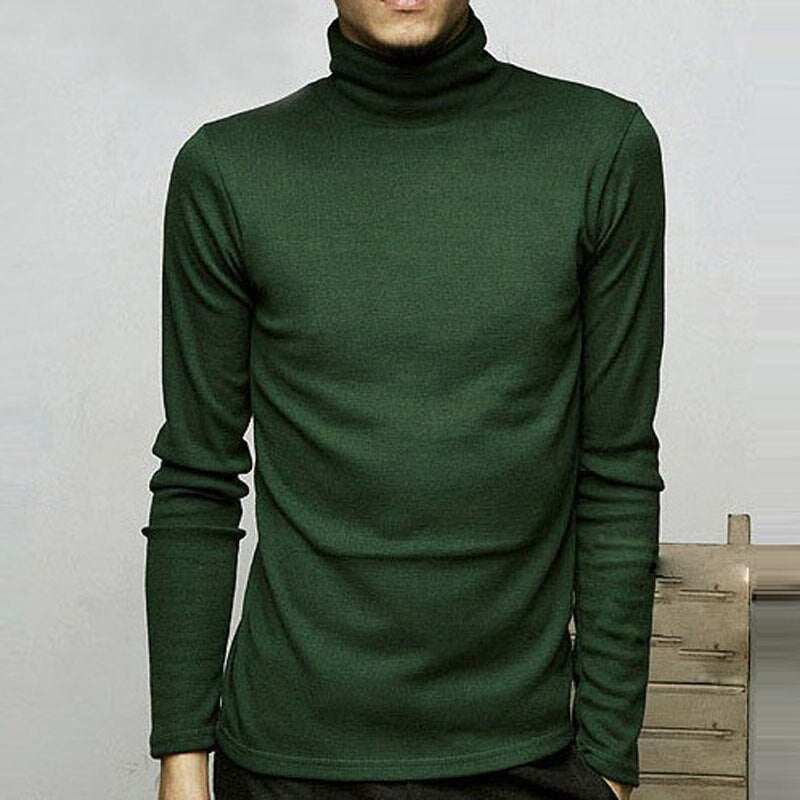 Mens SweaterTurtleneck Solid Color