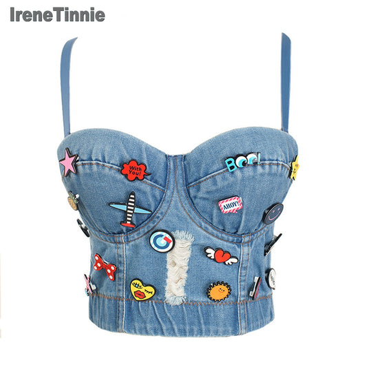 crop top sexy lux style jeans