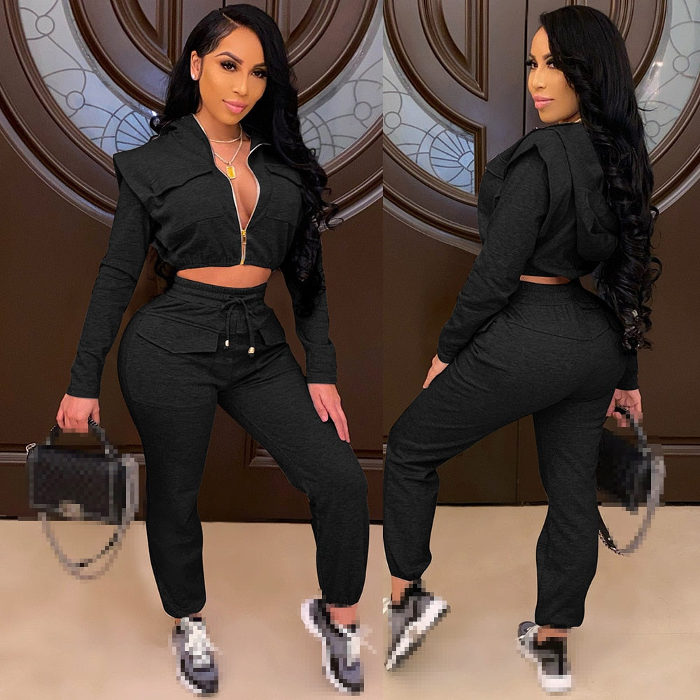 tracksuit two piece women set sexy