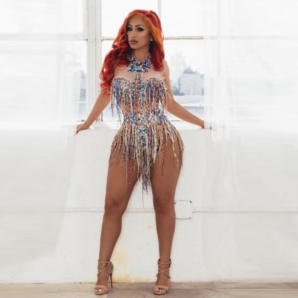Rhinestones Tassel Nightclub Bodysuit