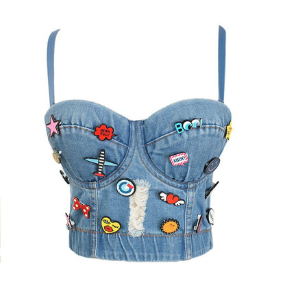crop top sexy lux style jeans
