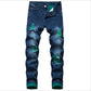 Men Ripped Jeans Autumn Designer Slim Fit