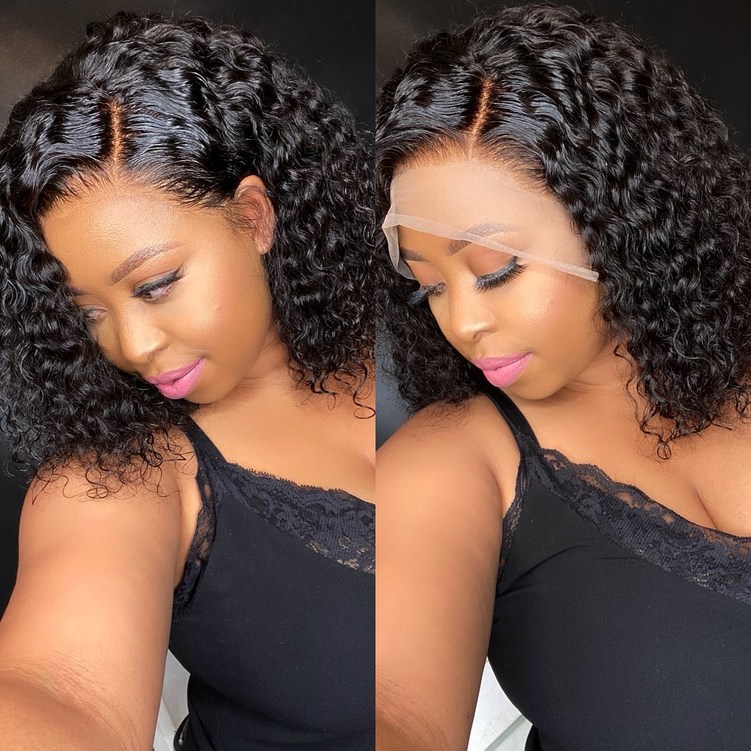 FROSTYYY HUMAN HAIR COLLECTION Deep Wave Closure Wig Human Hair Lace Frontal Wigs For Women 13x6 Lace Front Wig Bleached Knots Wigs 4x4 Deep Wave Frontal Wig