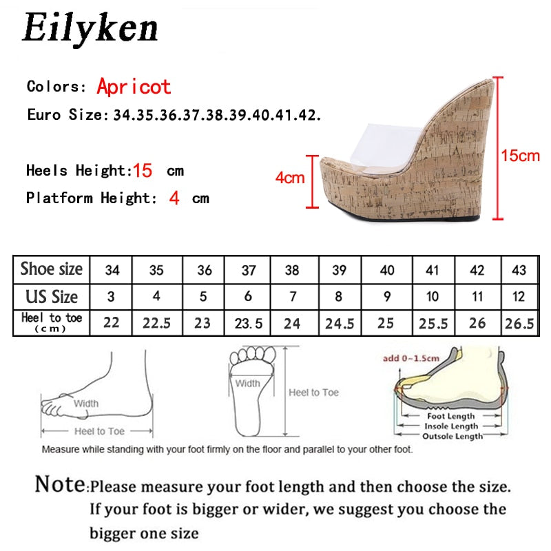 Clear Transparent Peep Toe Platform Women Wedges