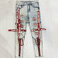 Men trendy street ripped jeans