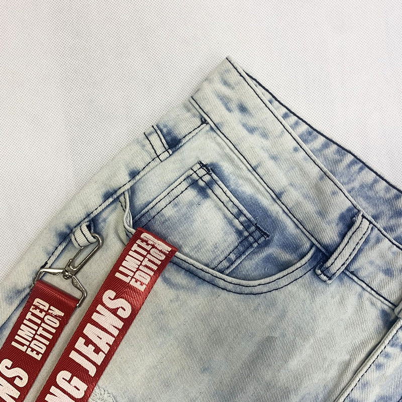 Men trendy street ripped jeans