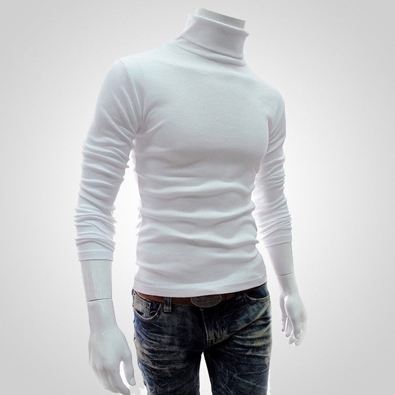 Mens SweaterTurtleneck Solid Color