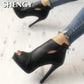 Thin High Heels 11cm Zipper Peep Toe gladiator pumps