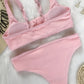 Women Ribbed Swimsuit Female Two pieces