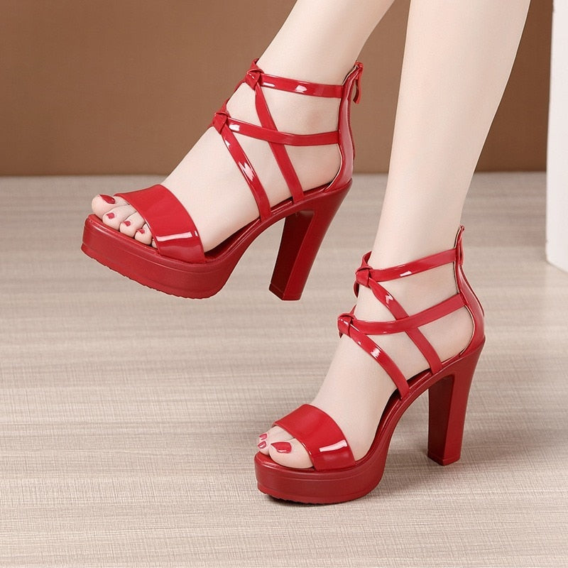 Block Heel Platform Sandals Women