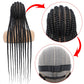 FROST HUMAN HAIR COLLECTION 36 Inches Full Lace Box Braided Wig Cornrow Braids Lace Wigs Synthetic 360 Knotless Box Braids Lace Front Wigs for Black Women