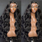 FROST HUMAN HAIR COLLECTION Transparent Body Wave Lace Front Wig 220 Raw Wavy Human Hair Lace Front Wigs Pre Plucked Body Wave Frontal 4x4 Lace Closure Wigs