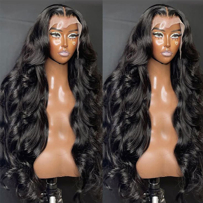 FROST HUMAN HAIR COLLECTION Transparent Body Wave Lace Front Wig 220 Raw Wavy Human Hair Lace Front Wigs Pre Plucked Body Wave Frontal 4x4 Lace Closure Wigs