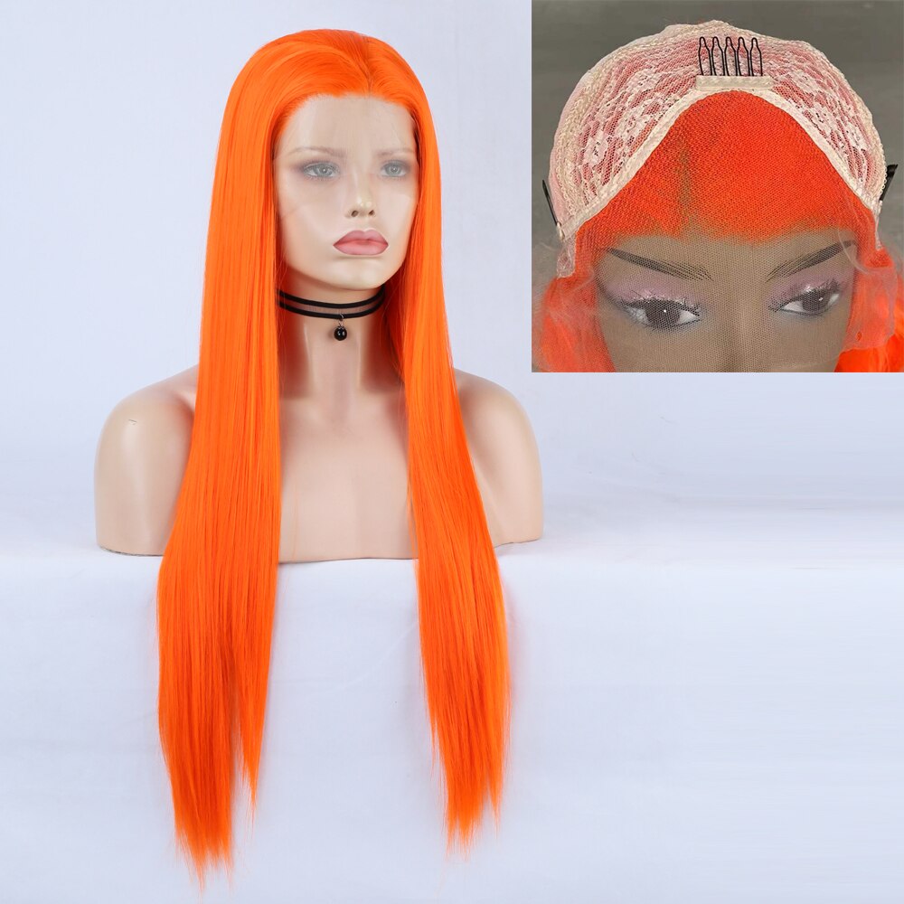 FROST HUMAN HAIR COLLECTION Charisma Blonde Wig Synthetic Lace Front Wig for Women Long Silky Straight Hair Natural Hairline Side Part Cosplay Wigs