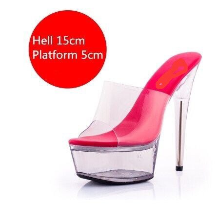 Clear SexY Dance 15cm High Plus Size HEELS