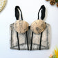 Tank Top Sweet Flowers Crop Top Mesh Embroidery Corset Women Elegant Party Bustier Streetwear Festive Clothing