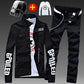 Men Slim Fit Denim Jacket Pants 2pcs Set