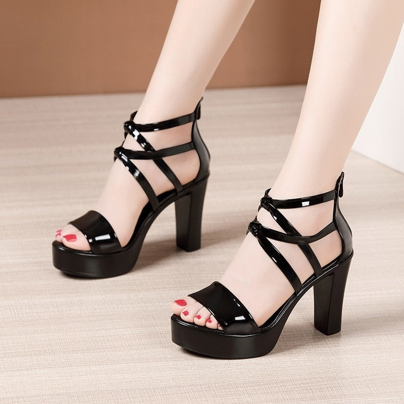 Block Heel Platform Sandals Women