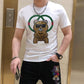 men Rhinestone Summer top quality t shirt