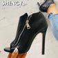 Thin High Heels 11cm Zipper Peep Toe gladiator pumps