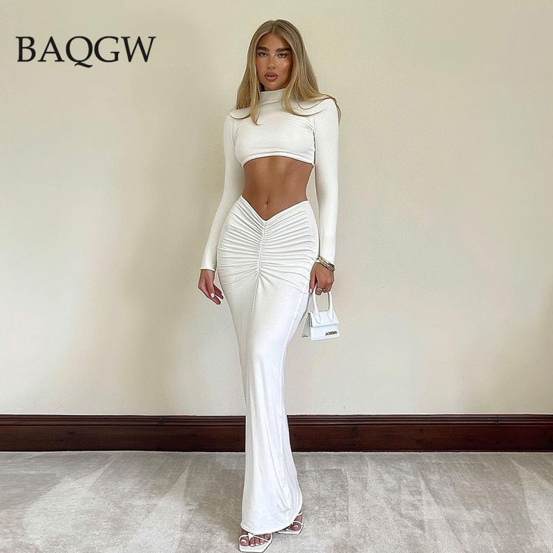 Elegant Long Sleeve Two Piece Dress Set
