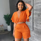 Two Piece Sets for Women Tracksuit Sexy V Neck
