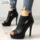 Thin High Heels 11cm Zipper Peep Toe gladiator pumps