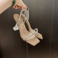 Rhinestone Crystal Stiletto Fashion Sexy Party Transparent High Heels