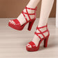 Block Heel Platform Sandals Women