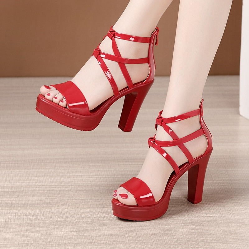 Block Heel Platform Sandals Women