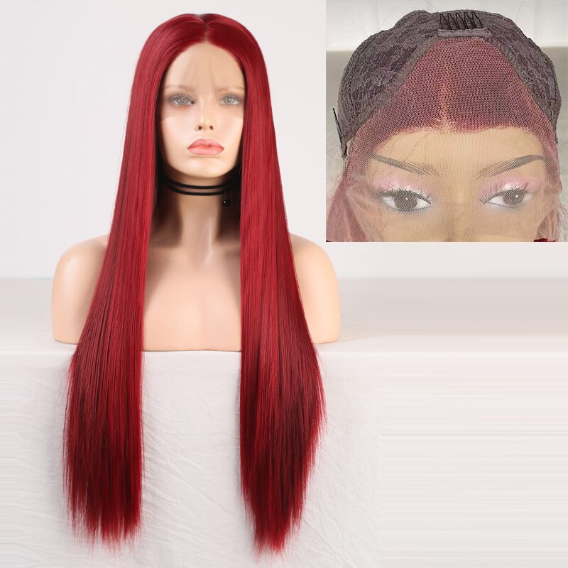 FROST HUMAN HAIR COLLECTION Charisma Blonde Wig Synthetic Lace Front Wig for Women Long Silky Straight Hair Natural Hairline Side Part Cosplay Wigs