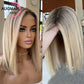 FROSTYYY HUMAN HAIR COLLECTION Short Ash Blonde 360 Lace Frontal Wig Brown Highlight Wig Human Hair 13x4 Straight Bob Wig Lace Front Human Hair Wigs For Women