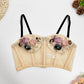 Tank Top Sweet Flowers Crop Top Mesh Embroidery Corset Women Elegant Party Bustier Streetwear Festive Clothing