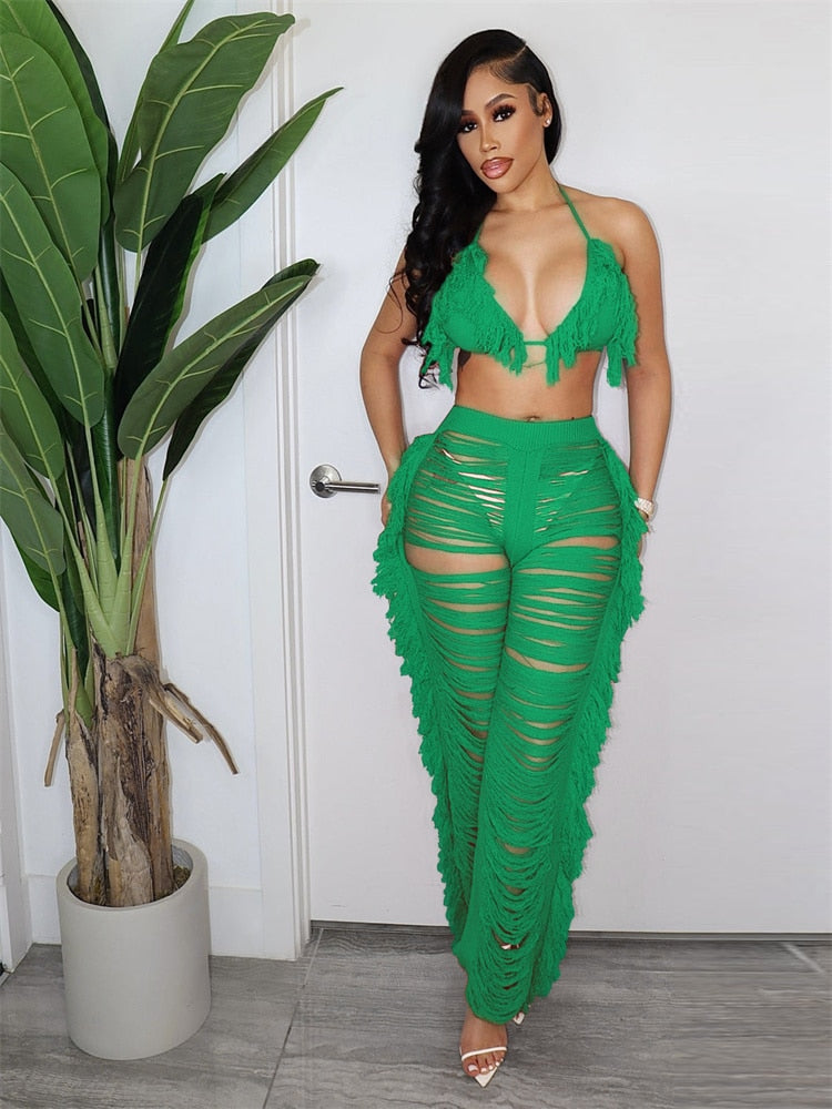 Sexy Women Knitted Set Two PIECE