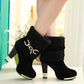 Cresfimix women cute sweet high quality white pu leather high heel boots lady casual autumn &amp; winter warm boots cool shoes a2849