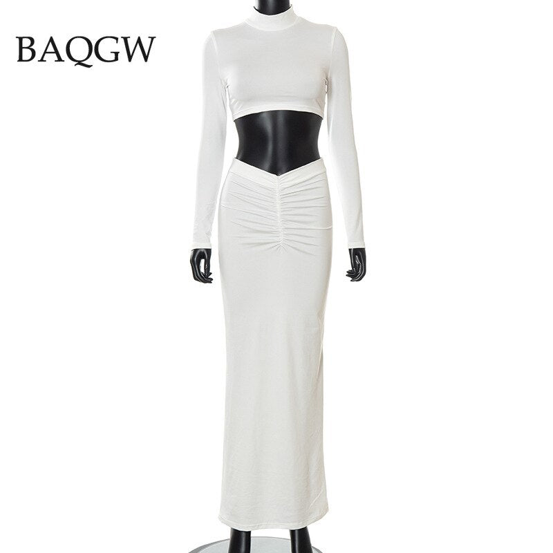 Elegant Long Sleeve Two Piece Dress Set