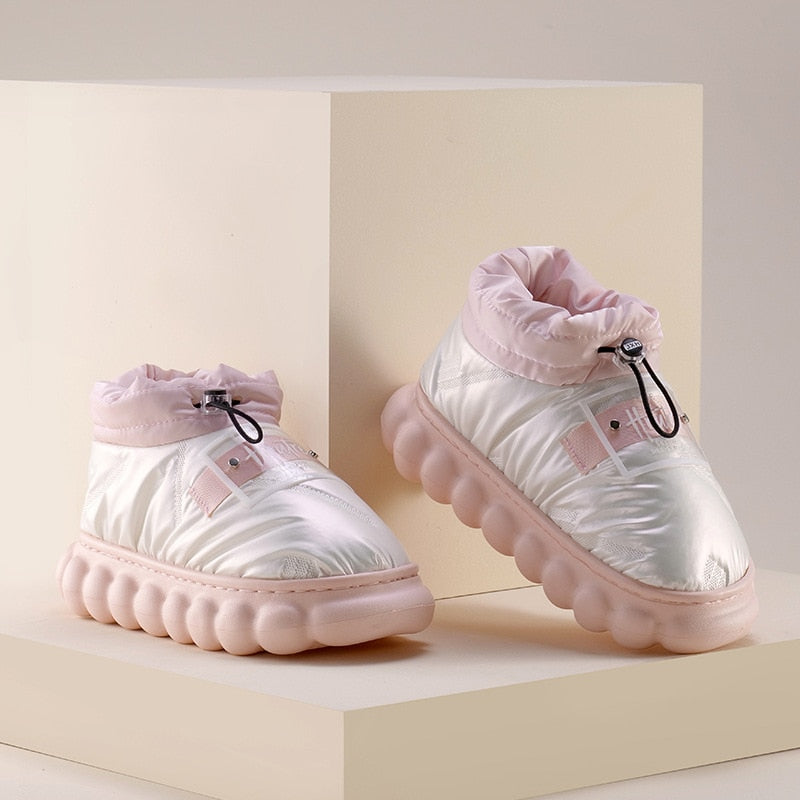 Winter 2022 Platform Warm Fur Shoes for Female Rainproof Cloth Comfortable Soft Plush Chunky Women&#39;s Snow Boot