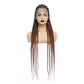 FROST HUMAN HAIR COLLECTION 36 Inches Full Lace Box Braided Wig Cornrow Braids Lace Wigs Synthetic 360 Knotless Box Braids Lace Front Wigs for Black Women