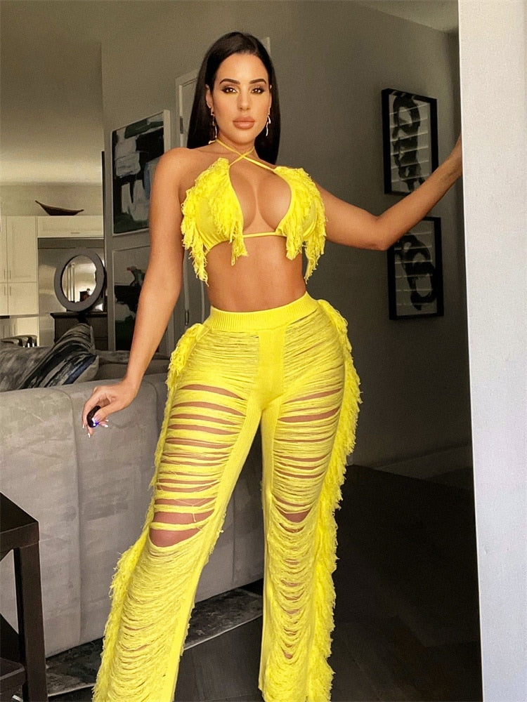 Sexy Women Knitted Set Two PIECE