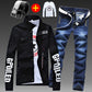 Men Slim Fit Denim Jacket Pants 2pcs Set