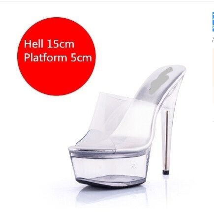 Clear SexY Dance 15cm High Plus Size HEELS