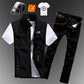 Mens  Casual Denim Vest Jeans Pants Slim Fit Two Piece Set