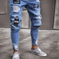 Men Cotton Stretchy Ripped Skinny Jeans High Quality