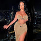 Fashion Party Split Two Piece Dress Set Elegant