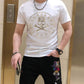 men Rhinestone Summer top quality t shirt