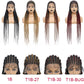 FROST HUMAN HAIR COLLECTION 36 Inches Full Lace Box Braided Wig Cornrow Braids Lace Wigs Synthetic 360 Knotless Box Braids Lace Front Wigs for Black Women