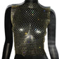 FestivalQueen Diamonds Mesh Cropped Tank Top