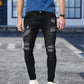 Men Cotton Stretchy Ripped Skinny Jeans High Quality